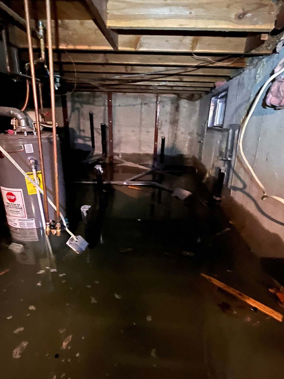 Spring snowmelt water damage in Breckenridge Colorado vacation home